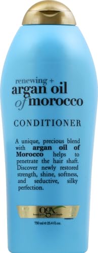 OGX Renewing + Argan Oil of Morocco Conditioner, 25.4 Ounce Salon Size, Blue (Pack of 2)