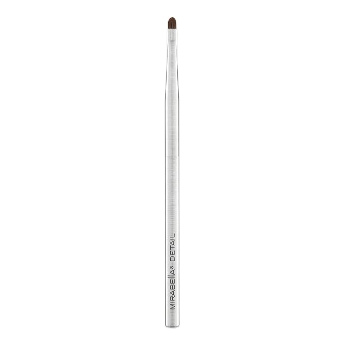 Mirabella Detail Eyeshadow Brush, Premium Professional Makeup Brush Collection, Cruelty-Free Synthetic Bristle Brush with Hand-Sculpted Brushed Aluminum Handle, Luxury Blending Brush for Makeup