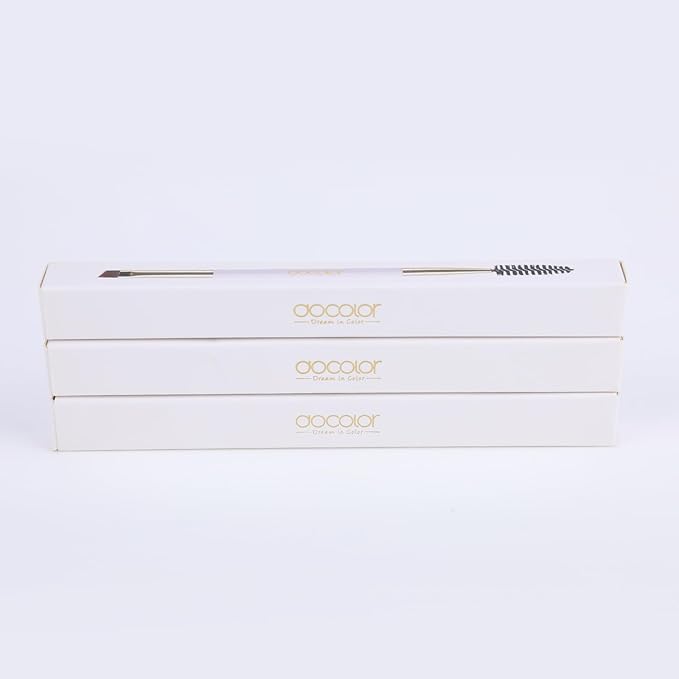 Docolor Eyebrow Brush Duo Eyebrow Spoolie 3Pcs Professional Angled Eye Brow Brush Perfect for Lining and Shaping Brows, Spoolie for Brows or Lashes White
