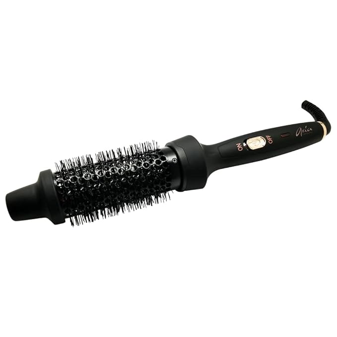 Aria Beauty HairGoals Hot Styling Brush - Hair Dryer and Blow Dryer with Round Brush Adds Volume - Achieves Perfect Blowout Effect - Black - 1 pc