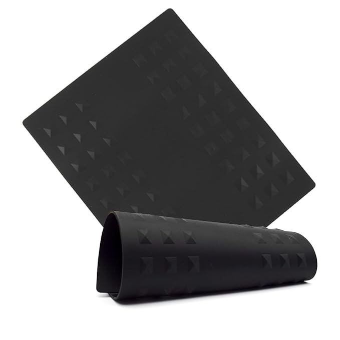 Colortrak Heat-Resistant Styling Station Mat, Silicone Mat Prevents Work Surfaces from Heat Damage of Styling Tools, Prevent Tool from Falling or Slipping, Black, 9 x 11 inches