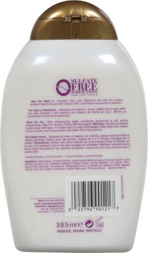 OGX Extra Strength Damage Remedy + Coconut Miracle Oil Conditioner for Dry, Frizzy or Coarse Hair, Hydrating & Flyaway Taming Conditioner, Paraben-Free, Sulfate-Free Surfactants, 13 fl oz (Pack of 2)