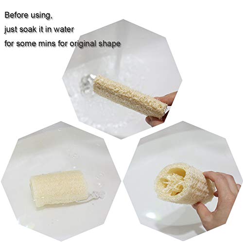 4" Natural Loofah Exfoliating Body Sponge Scrubber for Skin Care in Bath Spa Shower Pack of 4