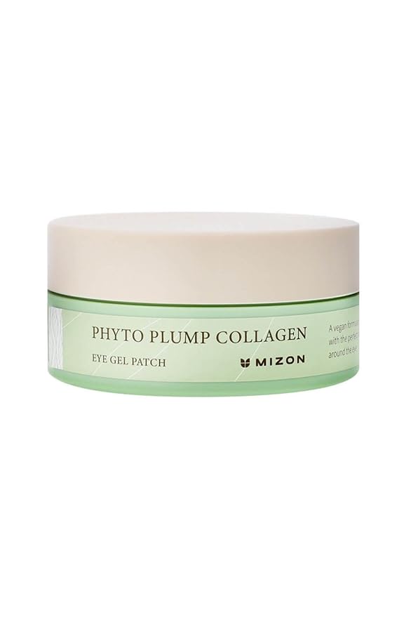 MIZON Phyto Plump Collagen Eye Gel Patch with Moringa, Triple Hyaluronic Acid, and Botanical Extracts for Brightening, Hydration, and Elasticity – 60pcs – Improves Vitality and Glow