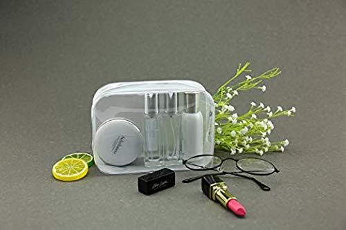 6 Pack Clear Toiletry Carry Pouch with Zipper Portable Plastic Waterproof Cosmetic Bag TSA Approved for Vacation Travel Bathroom and Organizing (White, Small)
