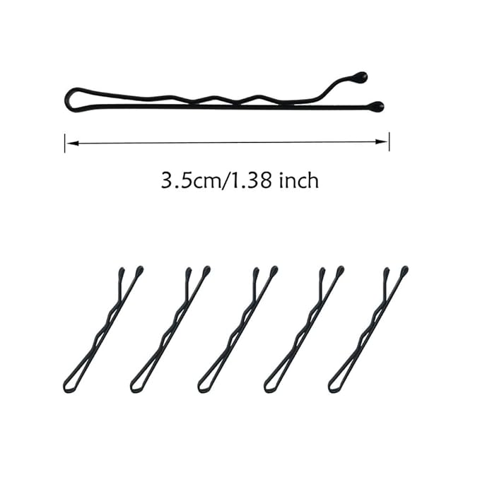 220 Count Mini Wavy 1.38 Inch bobby pins black with Storage Box, Suitable for All Hair Types, Hair Clips for Kids, Girls and Women