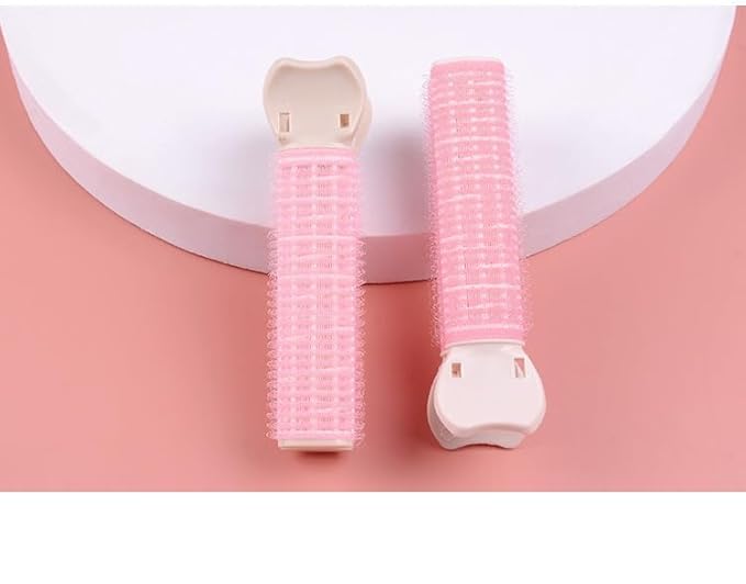 4Pcs Pink Hair Rollers with Clip Volumizing Bangs Curler DIY Styling Accessories Tool Portable Self Grip Volume Hair Root Clips Styling Tools and Appliances