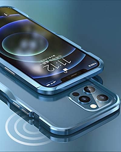 HENGHUI iPhone 13 Pro Max Aluminum Bumpers Bumper Case Metal Frame Bumper Cover Shock Absorbent Slim Cool Design (13ProMax, Silver)
