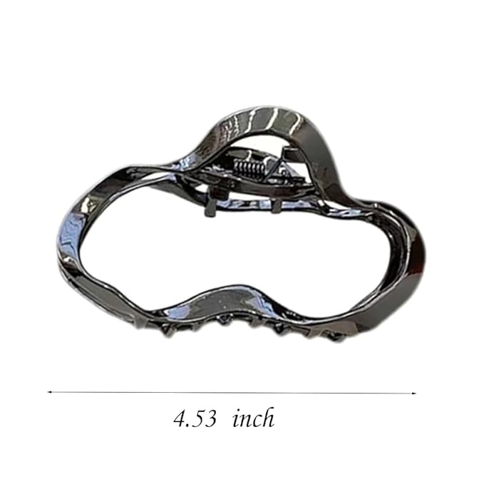 Oval Metal Hair Claw Clips - 2PCS Large Hair Styling Accessories for Women and Girls