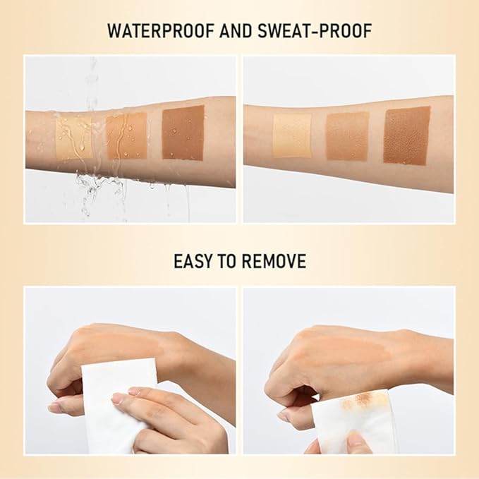 2Pcs Leg Effect Waterproof Makeup, Long-Lasting, Natural Leg Coverage, Body Foundation to Cover Vein, Tattoo and Flaw (01#Fairest, 2Pcs)