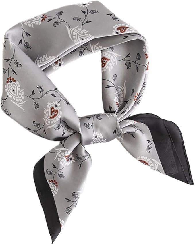 MINIDORA Satin Scarves for Women 27.5 × 27.5 inches Medium Square Elegant Silk Feeling Head Scarf