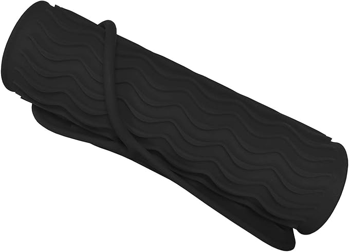 11" X 7.5" 5.6 oz Large Heat Resistant Silicone Travel Salon Hair Styling Tools Cooling Mat, Anti-Heat Pad Cover for Hair Straightener, Curling Iron, Flat Iron, Hair Dryer Curler Mat - Black
