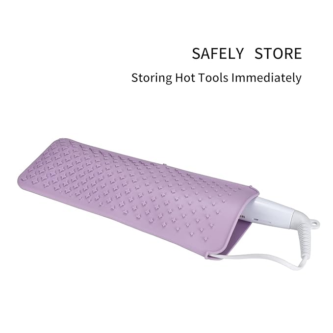 Heat Resistant Travel Mat Pouch for Hair Styling Tools - Straighteners, Curling Wands, Flat & Waving Irons (Roman Pink & Misty Mauve) - 2 Pack