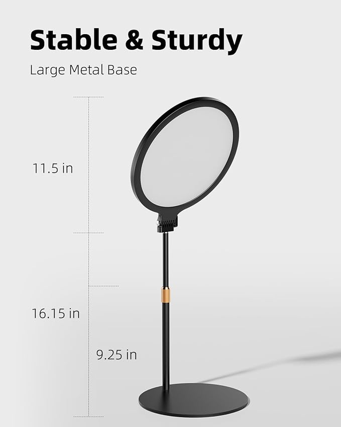 10.5" Ring Light with Stand, Full-Screen Selfie Ring Light for Desk with Phone Holder, Adjustable Laptop Light for Video Recording, Zoom Lighting for Computer, Meeting, Live Streaming, Podcast