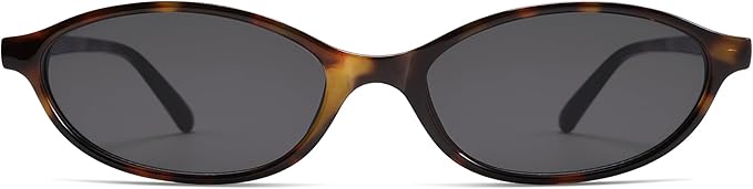 Retro Oval Cat Eye Sunglasses for Women Y2k Trendy Narrow Sunnies Designer Sun Glasses AR82253