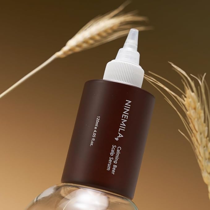 NINEMILA Calming Beer Biotin Hair Scalp Serum for Head & Thinning Hair Scalp Care With EWG Green Grade, Vegan Ingredients 120ml, 4.06 Fl oz
