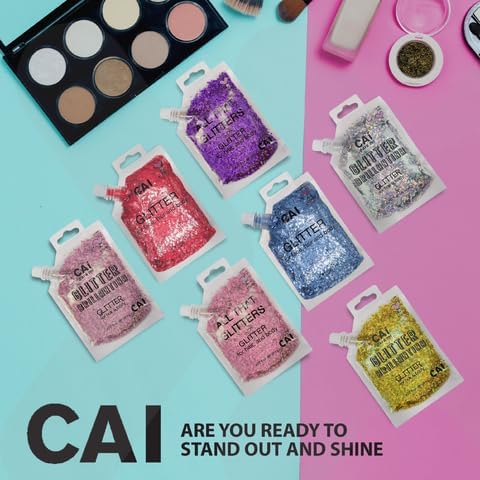 Hair Glitter Gel Body Glitter & Face Glitter for Women/Kids (5 Pk Unicorn) Chunky Iridescent Holograph Stars & Moon Cosmetic-Grade Makeup, Apply Without Glue, Easy to Take Off & Keep Skin Clean