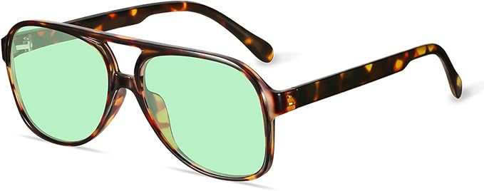 YDAOWKN Retro Aviator Sunglasses for Women Mens Large Frame Classic Vintage 70s Sun Glasses Aviators