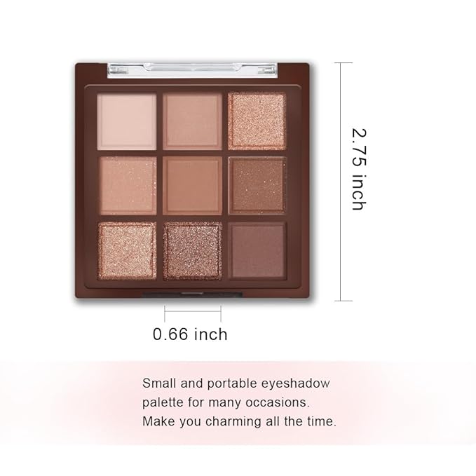 Neutral Nude Brown Smokey Eye Eyeshadow Palette Makeup, Matte & Shimmer Rose Gold Bronze Cream Eyeshadow Palette,Highly Pigmented Natural Eyeshadow for Eyes Long Lasting Naturing-Looking 04#