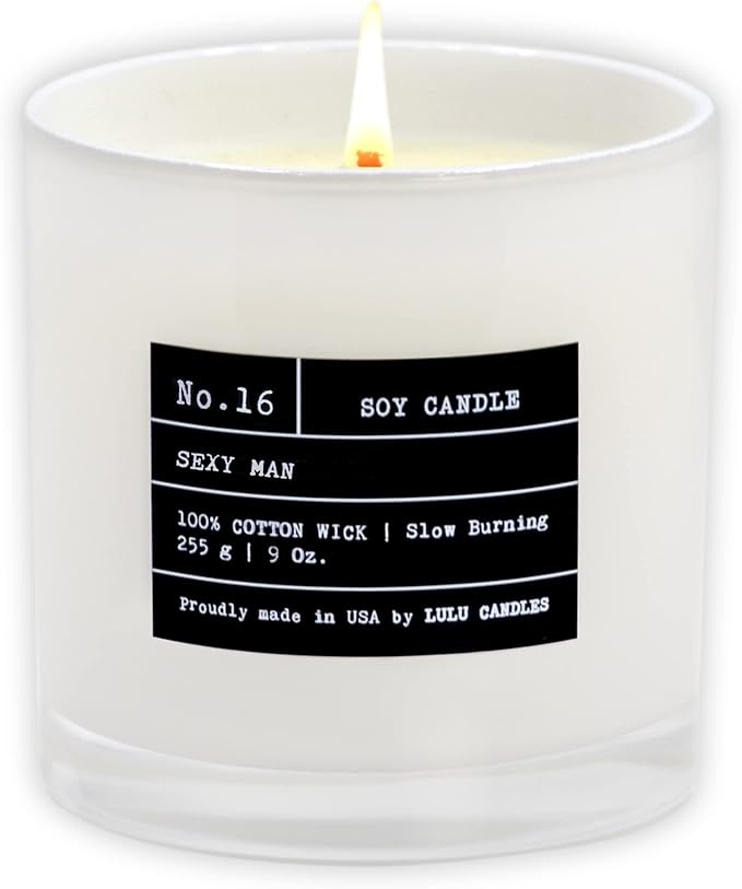 Lulu Candles | Sexy Man | Luxury Scented Soy Jar Candle | Hand Poured in The USA | Highly Scented & Long Lasting (9 Oz.)