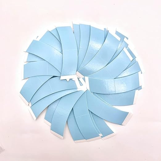 80pcs Wig Tape for Lace Wigs Lace Front Tape Double Sided Waterproof Wig Adhesive Tape Strong Hold Clear Lace Tape for Wig Toupee Hairpiece (Blue)