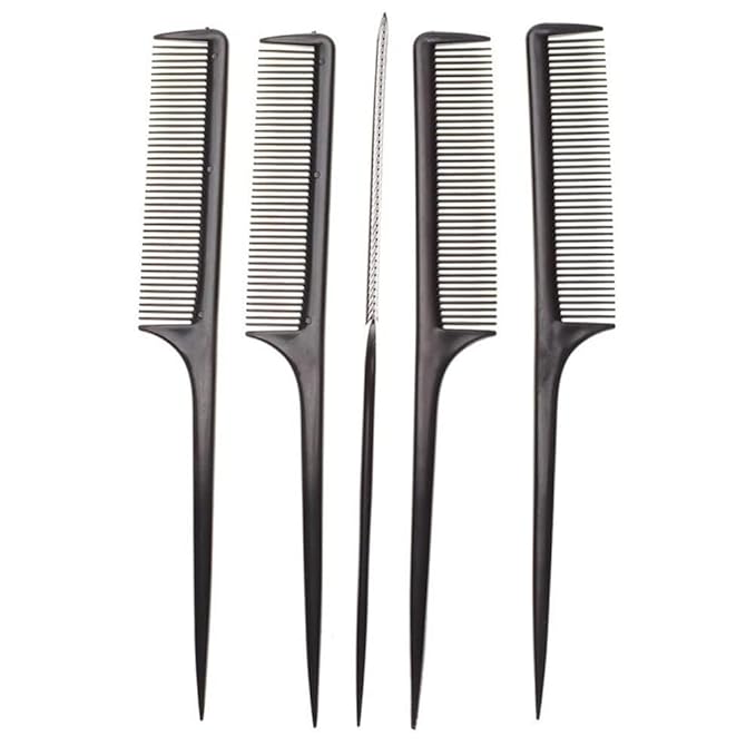 1pc Rat Tail Comb,Rat Fine Pro Tail Heat Resistant Teasing Combs with Plastic Pintail, Dresser Hair Comb Styling Comb for Parting Teasing and Styling,Hair Combs Styling Tools and Appliances