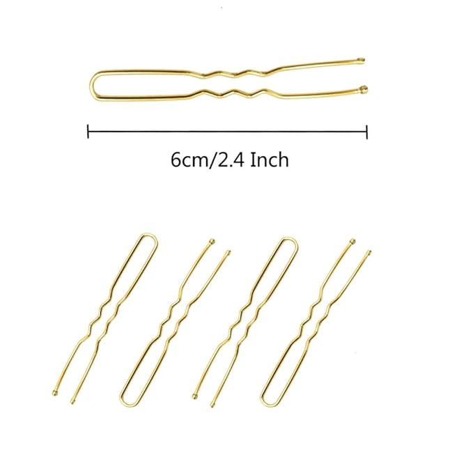 330 Count U Shaped Hair Pins Blonde, YINGFENG 2.4inch Gold Bun Pins Bun Hair Pins for Women Girls with Storage Box, Hair Accessories for All Hair Types