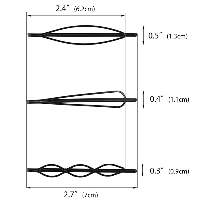 36 Pieces 2.7Inch Black Bobby Pins for Women, Black Metal Hair Clips for Girls Hair Pins