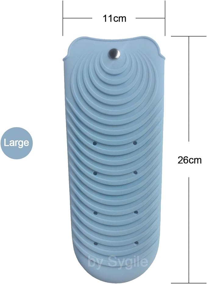 2in1 11" X 7.5" Blush Pink Large Heat Resistant Silicone Mat, Anti-Heat Travel Pad and Dusty Blue Pouch for Hair Straighteners, Curling Irons, Flat Irons and Hair Styling Tools Holder