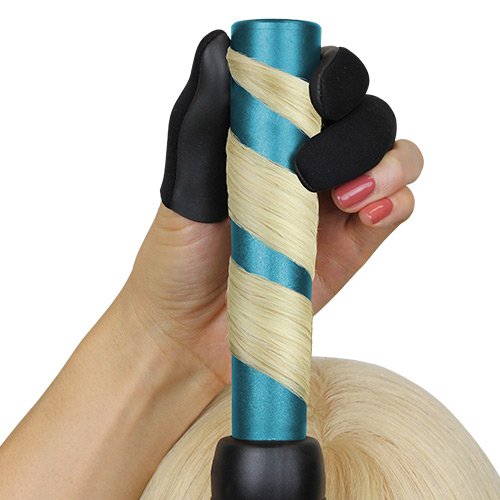JATAI Heat Shield, Professional High Heat Resistant Finger Protection Guards for Curling & Flat Irons, Wands, Blow Dryers (M/L - Thumb Wider Than 3/4" (2cm), Black, 3 Count