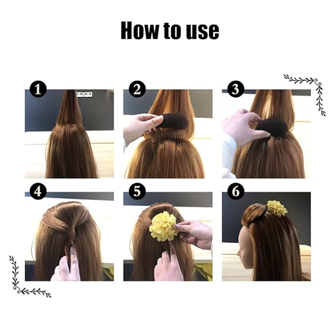 2Pcs 3.3inch Charming Bump It Up Volume Inserts Sponge Foam Hair Comb Do Beehive Hair Stick Bun Maker Tool Hair Base Styling Accessories Hair Increasing Tool (Brown)