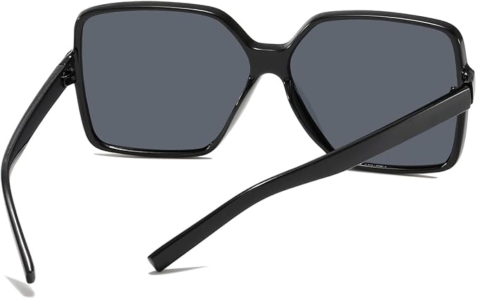 Women's Chic Square Oversized Sunglasses Big Large Wide Fashion Shades for Women Men 100% UV Protection