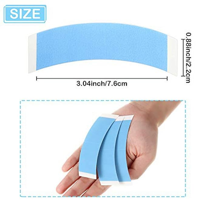 20Pcs Blue Lace Front Wig Tape, Double Sided Wig Tape Waterproof Hair Extension Tape Strong Hold Clear Wig Tape for Lace Wigs Hair Extensions, Wigs and Accessories