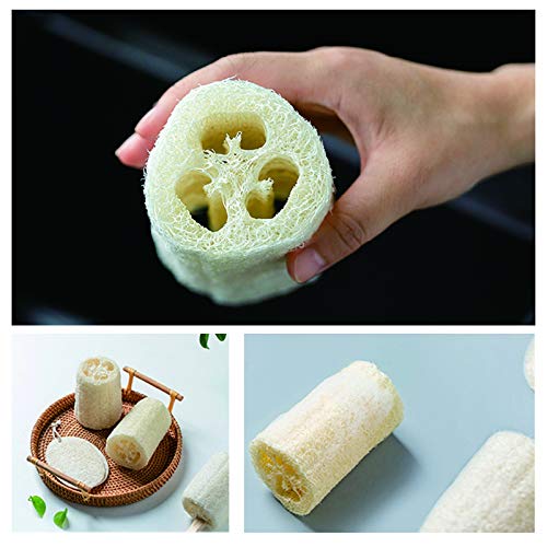 5" Natural Loofah Exfoliating Body Sponge Scrubber for Skin Care in Bath Spa Shower Pack of 4
