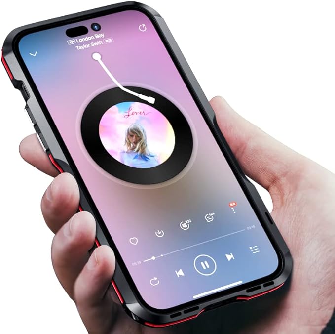 HENGHUI iPhone 14 Aluminum Bumpers Bumper Case with Strap Hole Metal Frame Bumper Cover Shock Absorbent Slim Cool Design (Purple)
