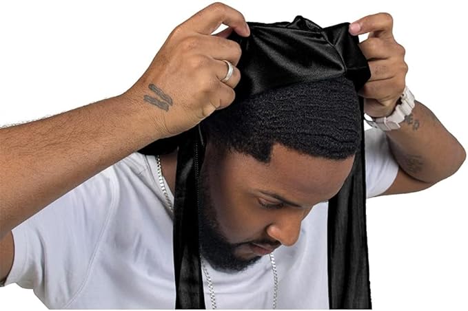 4PCS Silky Durags for Men Women 360 Waves with 1 Wave Cap, Silky Satin Durag Extra Long Tails
