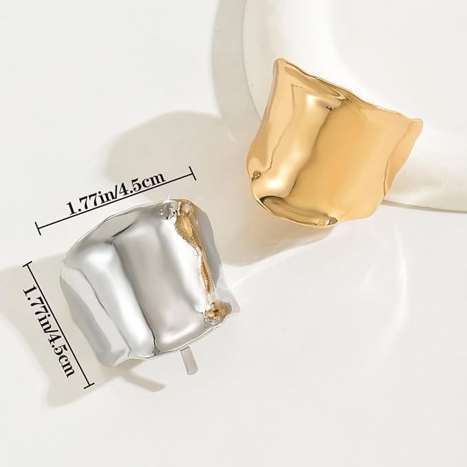 2 Pcs Ponytail Holder Hair Clips, 1.96Inch Metal High Ponytail Cuff Hair Barrettes, Decorative Strong Hold French Fine Hair Jaw Clips Accessories for Women Girl (Gold, Silver)
