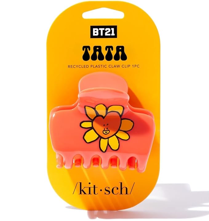 Kitsch BT21 Women's Recycled Plastic Puffy Medium Hair Clips Thin Hair and for Short Hair