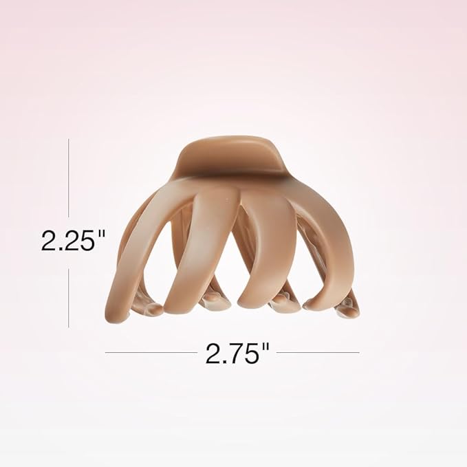 Scunci by Conair jaw claw clips - hair accessories for women - claw clips for thick hair - claw clip - Octopus Clip - Beige & Green -2 Count