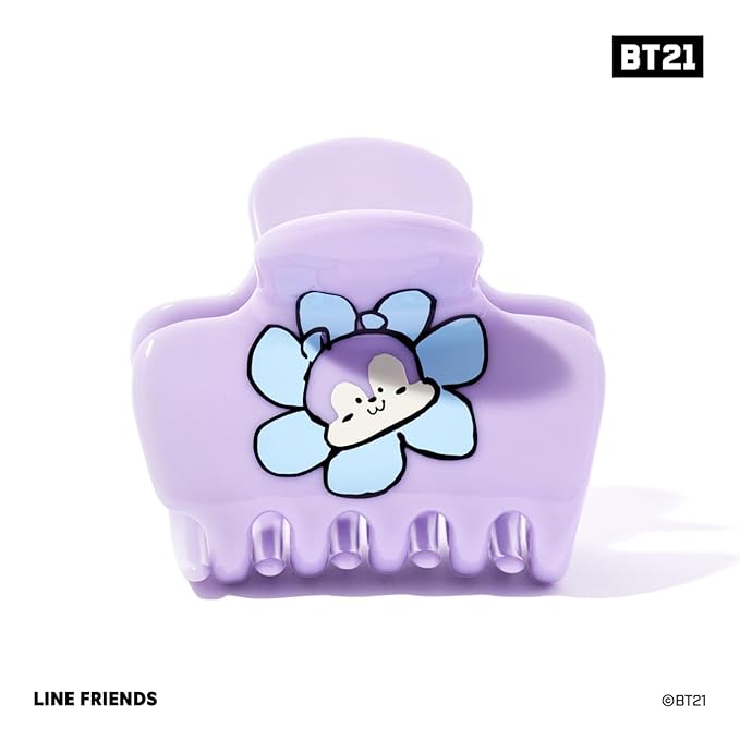Kitsch BT21 Recycled Plastic Puffy Medium Hair Clips for Women, Claw Clips for Thin and Short Hair