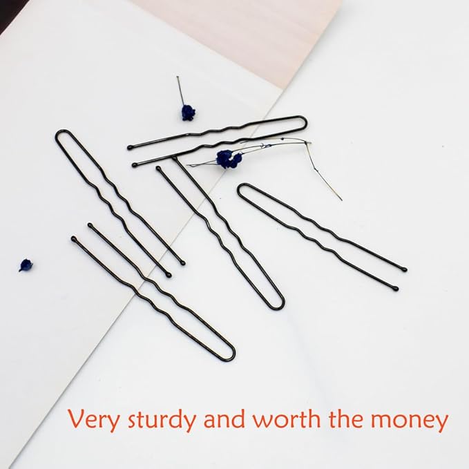 330 Count U Shaped Hair Pins for Buns, YINGFENG 2.4 inch Bun Pins Black Hair Pins for Women Girls with Storage Box, Hair Accessories for All Hair Types
