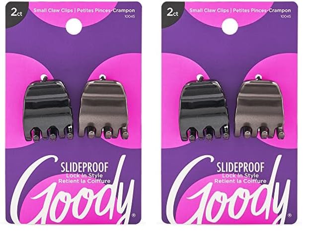 Goody Classics Mini Claw Clips - All Hair Types - Great for Easily Pulling Up Your Hair - Pain-Free Hair Accessories for Women, Men, Boys & Girls (Pack of 2)