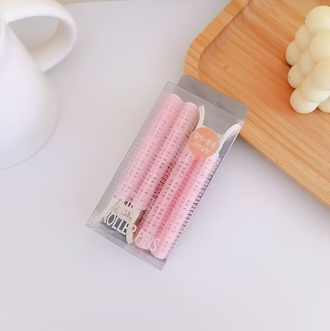 4 Pcs Pink Hair Rollers with Clip for Volumizing Bangs Curls - DIY Hair Styling Accessories Tool and Portable Self Grip Volume Clips,Volumizing Hair Clips,Styling Tools and Appliances