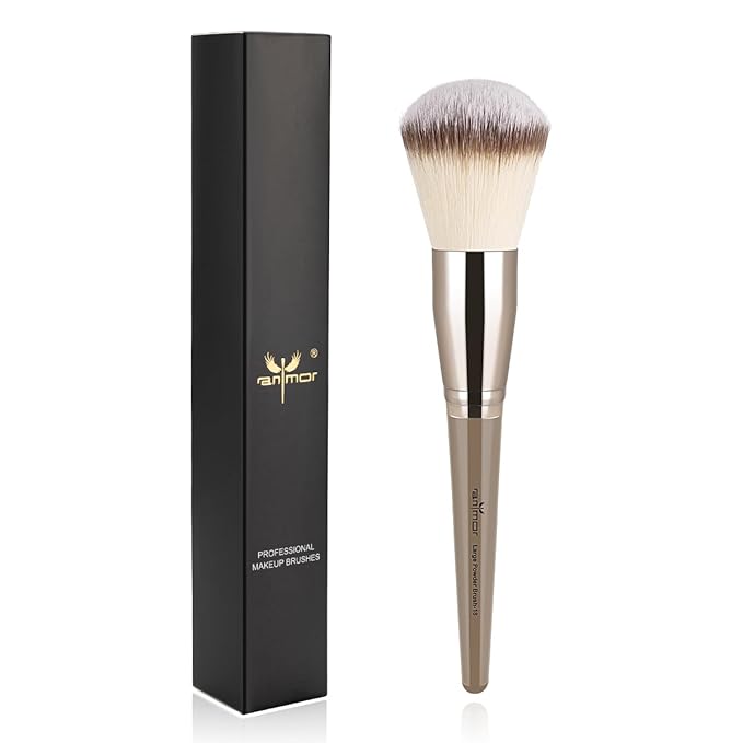 Anmor Powder Brush, Professional Large Fluffy Powder Blush Makeup Brush, Perfect for Blush Bronzer and Setting Powder, Luxurious Soft Synthetic Bristles