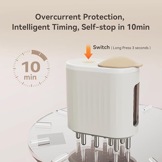 2 in 1 Electric Scalp Massager and Hair Oil Applicator, Hair Massager Scalp Applicator Brush for Hair Treatment Growth Medicine Essential Oil Serum White