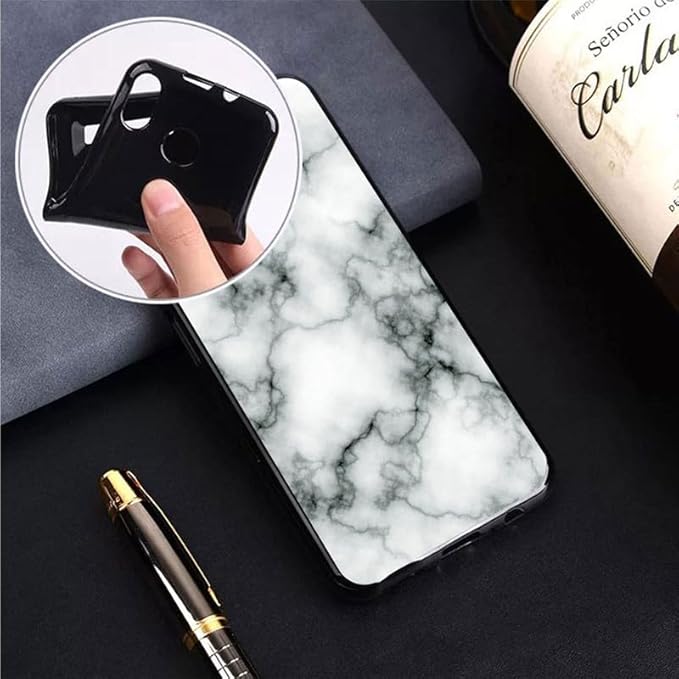 Case for Fossibot F109 5G (6.74"), Black Soft TPU Bumper Phone Case, Slim Shockproof Silicone Military Grade Drop Protective Shell for Fossibot F109 5G - Marble