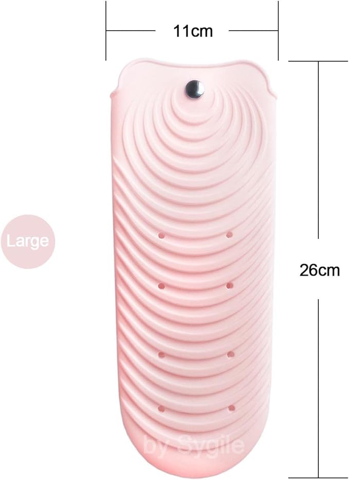 2in1 11" X 7.5" Large Heat Resistant Silicone Mat, Anti-Heat Travel Pad and Pouch for Hair Straighteners, Curling Irons, Flat Irons and Hair Styling Tools Holder - Blush Pink
