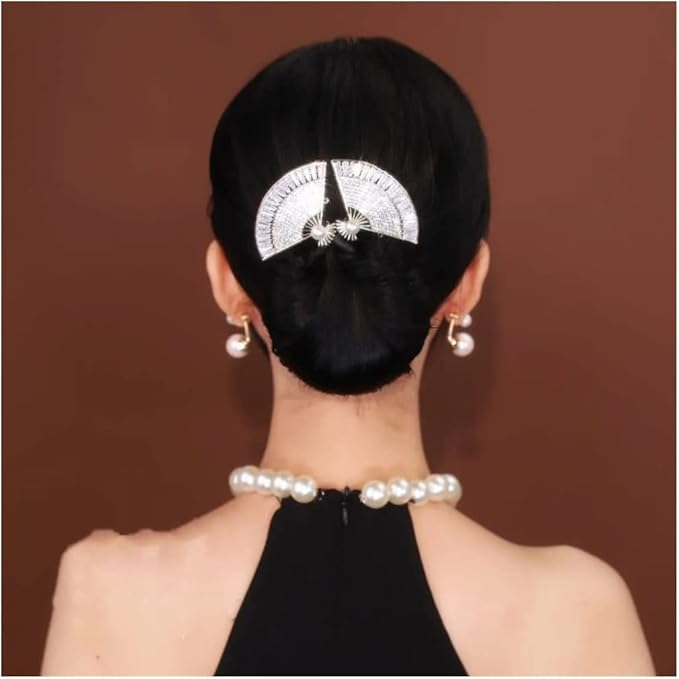 Ins Style Elegant Lazy Hair Curler, Crystal Hair Bun Maker, French Twist Hairstyle Bun Hair Accessories