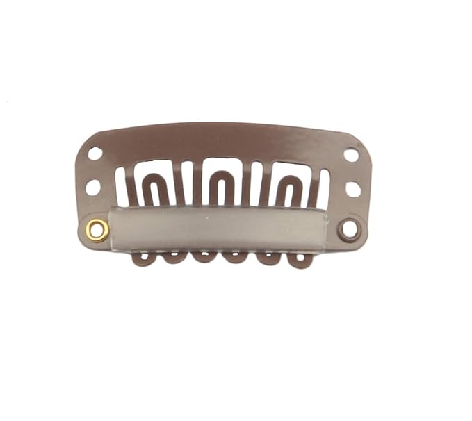 20 Pcs Stainless Steel U-Shape Snap Clips for Wigs, Hair Extensions, Hairpieces - Wig Accessories (Dark Brown)