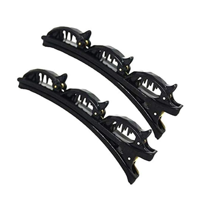 5 Pcs Black Double Layers Twist Band Plait Hair Clips Front Hair Clips Hairpin Fashion Braider Hair Tools Hair Styling Accessories for Women and Girls